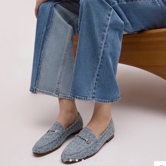 SAM EDELMAN Lior Bit Loafer Women’s Flats Size 7.5 Tan Linen Metallic - Picture 14 of 15